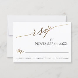 Placa RSVP Simples, Elegante, Dourada Tipografia