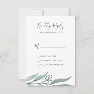 Placa RSVP Simples Eucalyptus Puro e Verde