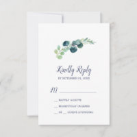 Placa RSVP Simples Lush Greenery & Eucalyptus