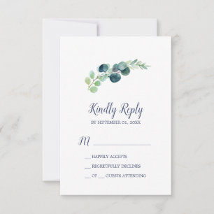 Placa RSVP Simples Lush Greenery & Eucalyptus
