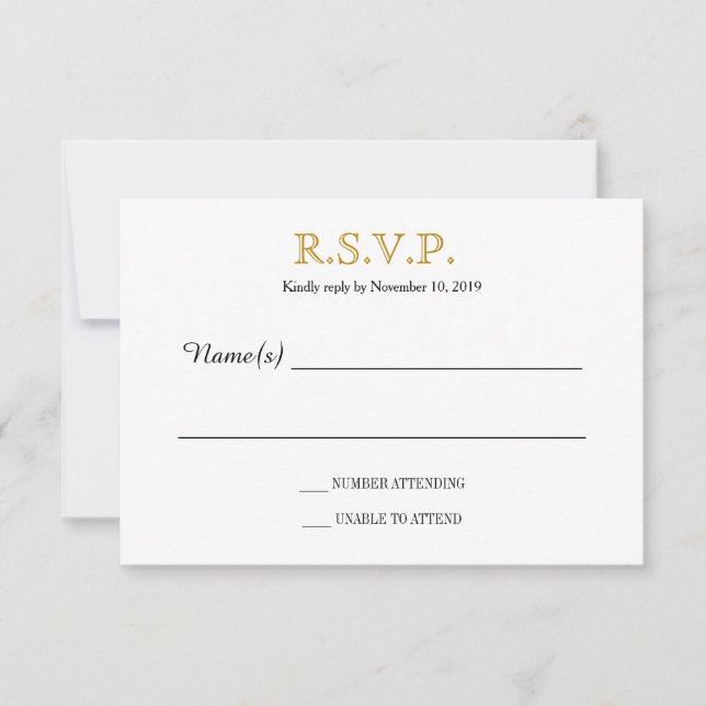 Placa RSVP Simples Silhouettes (Frente)