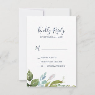Placa RSVP Simples Summer Greenery