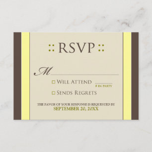 Placa RSVP Simplesmente Elegante (amarelo/chocolat