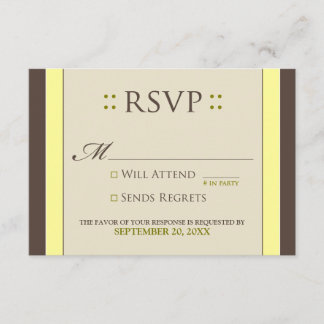 Placa RSVP Simplesmente Elegante (amarelo/chocolat