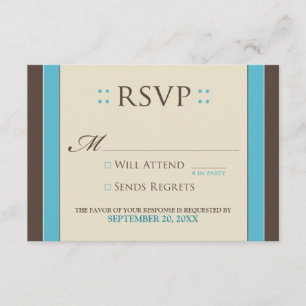 Placa RSVP Simplesmente Elegante (aqua/chocolate)