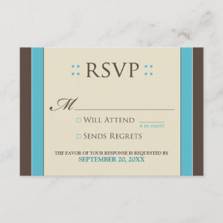 Placa RSVP Simplesmente Elegante (aqua/chocolate)