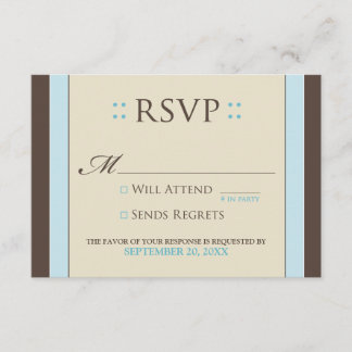 Placa RSVP Simplesmente Elegante (azul-bebê/chocol