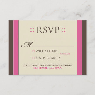 Placa RSVP Simplesmente Elegante (fuchsia/chocolat