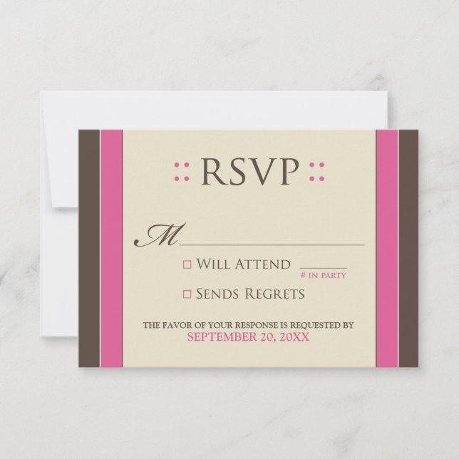 Placa RSVP Simplesmente Elegante (fuchsia/chocolat (Frente)