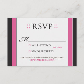 Placa RSVP Simplesmente Elegante (fuchsia/preto)