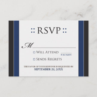 Placa RSVP Simplesmente Elegante (marinho/preto)