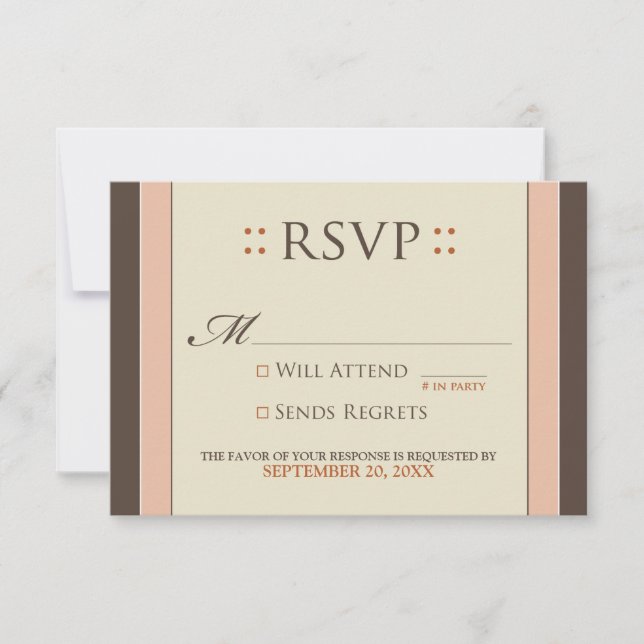 Placa RSVP Simplesmente Elegante (rosa para bebê/c (Frente)