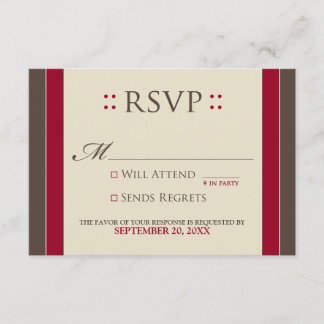 Placa RSVP Simplesmente Elegante (vermelha/chocola