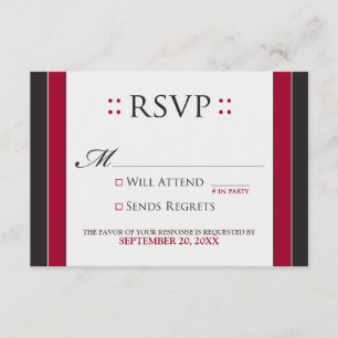 Placa RSVP Simplesmente Elegante (vermelha/preta)
