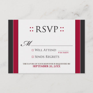 Placa RSVP Simplesmente Elegante (vermelha/preta)