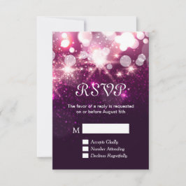 Placa RSVP - Sparkles Brilhantes Rosa Bela