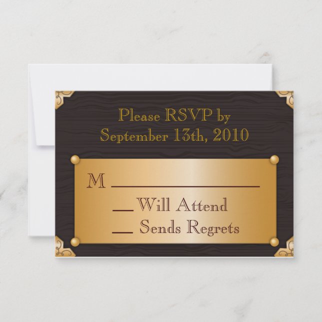 Placa RSVP Steampunk (Frente)
