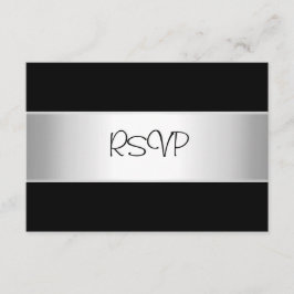 Placa RSVP Todos os eventos Prata Negra Elegante