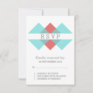 Placa RSVP Triad Geométrica Teal Red