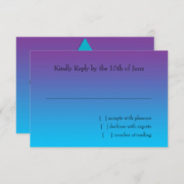 Placa RSVP Turquesa para Mão Roxo com Estrela