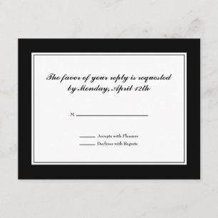 Placa RSVP Tuxedo em preto e branco