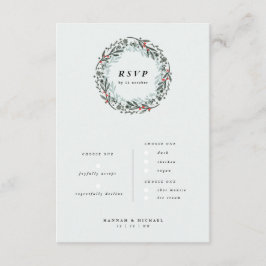 Placa RSVP verde bonito com opção de menu