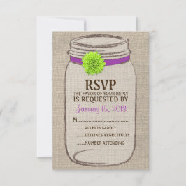 Placa RSVP Verde Rupple Rustic Mason Jar & Burlap