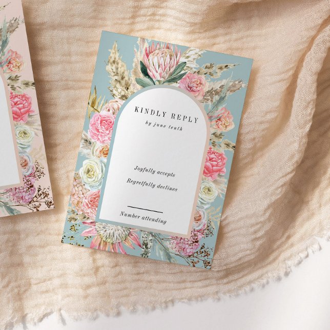Placa RSVP Vertical Blush Boêmian Tropical (Criador carregado)