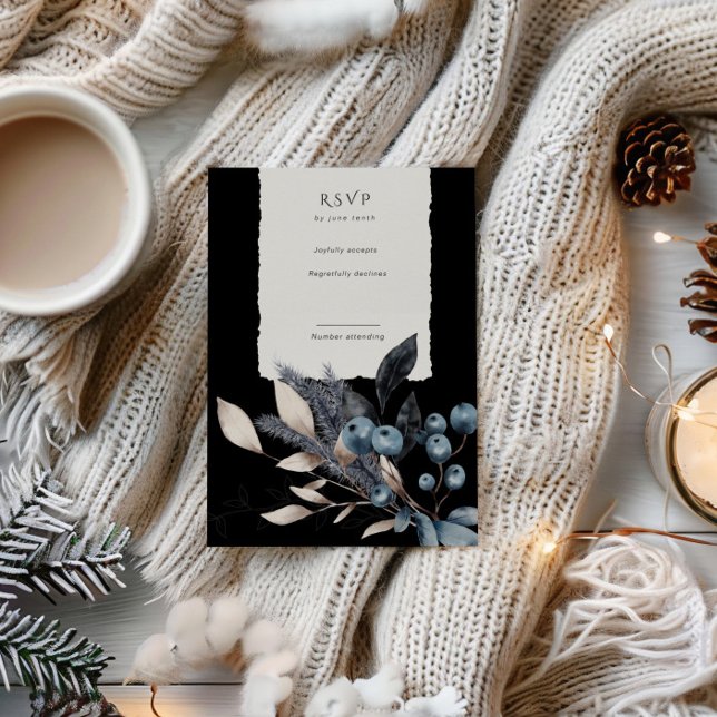 Placa RSVP Vertical Floral de inverno congelada (Criador carregado)