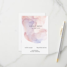 Placa RSVP Vertical Moderna da Seda Transparente