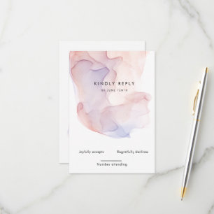 Placa RSVP Vertical Moderna da Seda Transparente