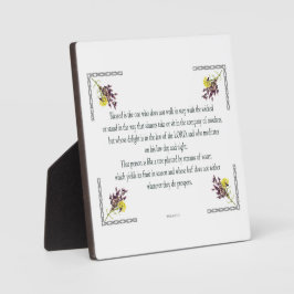 Placa Salmo 1, Design De Flor Amarelo Cor-De-Rosa, Abenç