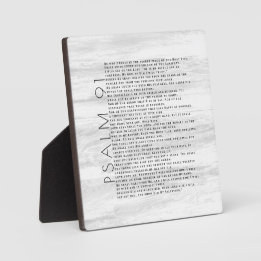 Placa Salmo 91 com Textura de Madeira Rústica