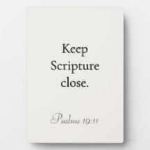 Placa Salmos 19:11 Mantenha as Escrituras Perto
