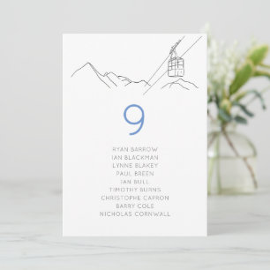 Placa Sentada de Casamento de Carro de Esqui Snowy