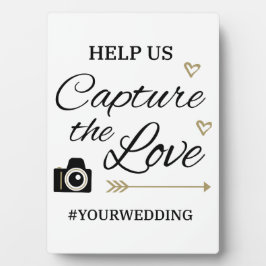 Placa Sinal de Hashtag de Casamento Personalizado com Ca