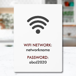 Placa Sinal de Informações de Senha de Rede Wifi Elegant