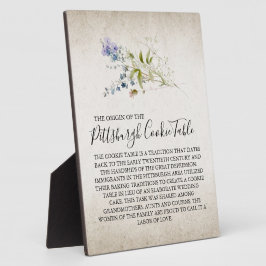 PLACA SINAL DE MESA PITTSBURGH COOKIE CASAMENTO