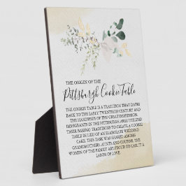 PLACA SINAL DE MESA PITTSBURGH COOKIE CASAMENTO