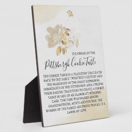 PLACA SINAL DE MESA PITTSBURGH COOKIE CASAMENTO