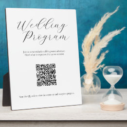 Placa Sinal de Programa de Casamento Minimalista com Cód