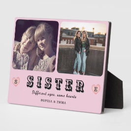 Placa Sister Photo Collage – Different Ages, Same Hearts