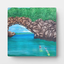 Snorkeling em Paraíso Tabletop Plaque com Easel