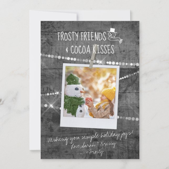 Placa Snowman de Pop de cor monocromática Amigos g (Frente)