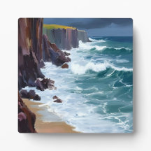 Stormy Shore | Pintura das ondas do oceano de prai