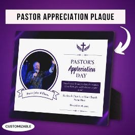 Placa Tabletop de Apreciação do Pastor Negro Roxo