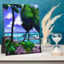 Tabletop Plaque Whimsic Beach Landscape Art