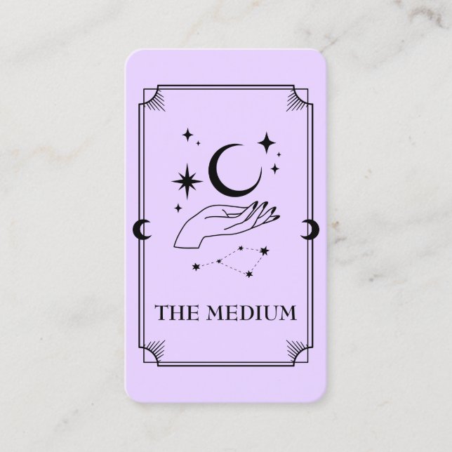 Placa Tarot Medium Celestial Cartão de visita (Frente)
