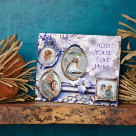 Placa Vintage Floral Frame Collage with Soft Lavender