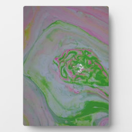 Placa Watermelon Acrylic Pour Painting Plaque